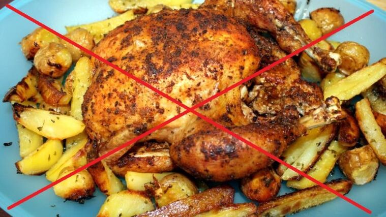 Pri pankreatitisu je prepovedana mastna ocvrta hrana